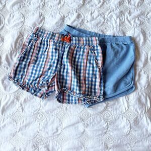 Mini Boden Hanna Andersson Blue Plaiid Shorts Bundle Girls 11 12